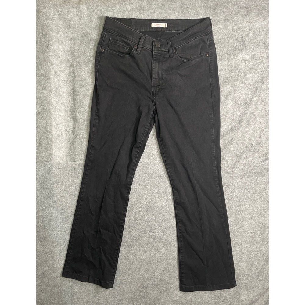 Levis Classic Bootcut Jeans Womens Size 0 Black Mid Rise Stretch Denim Pants